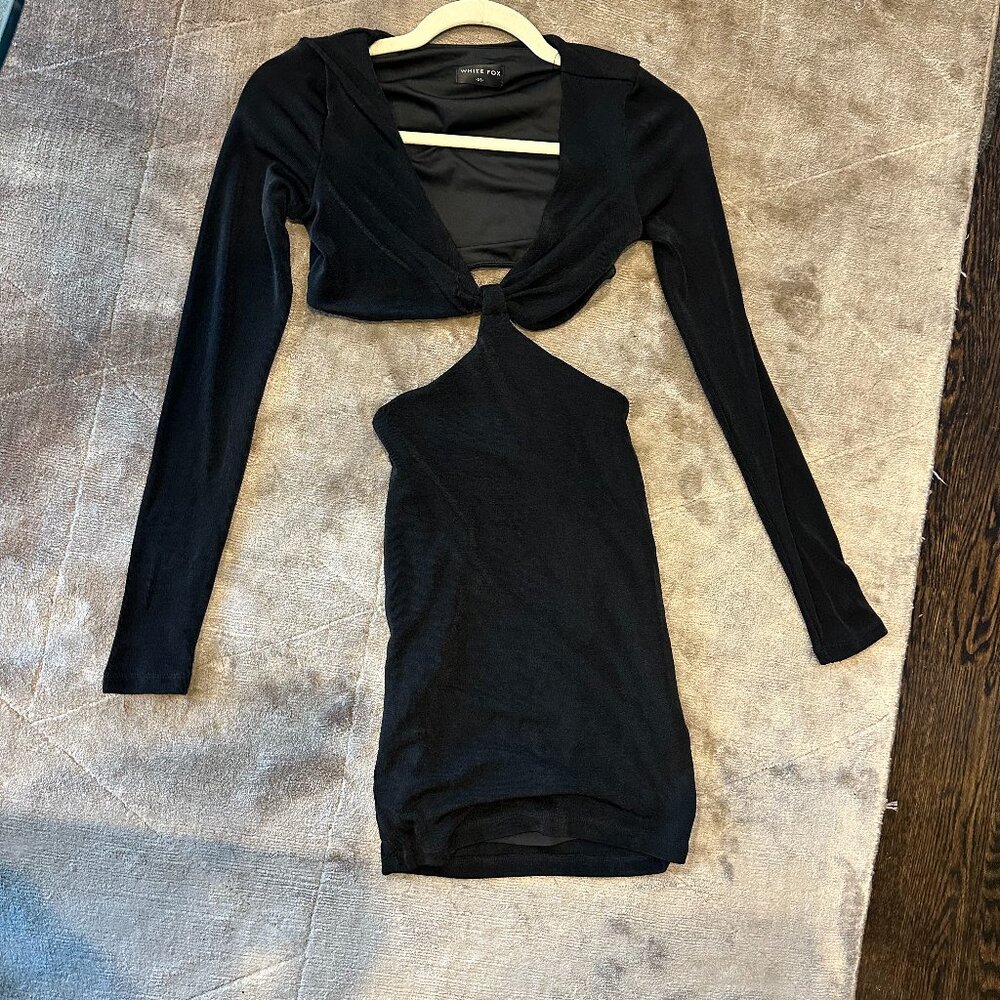 Whitefox Boutique Black Long Sleeve Cutout Mini Dress